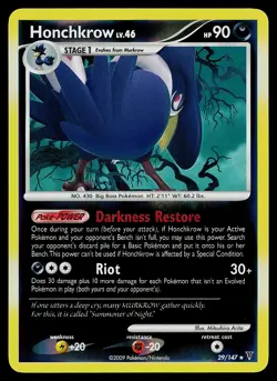 Pokemon Card - Honchkrow Supreme Victors 29 Rare Reverse Holo - Image 1