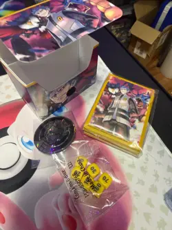 Large Pokemon TCG Character Coin lot 40 coins + 3 deck boxes w/sleeves,coin,dice - Image 2