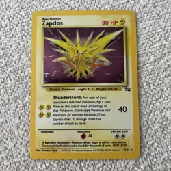 Pokemon TCG Zapdos Holo Rare Card 15/62 Fossil LP/NM Condition 1999 - Image 1