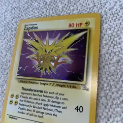 Pokemon TCG Zapdos Holo Rare Card 15/62 Fossil LP/NM Condition 1999 - Image 3