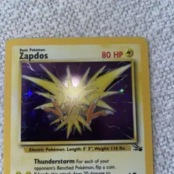 Pokemon TCG Zapdos Holo Rare Card 15/62 Fossil LP/NM Condition 1999 - Image 5