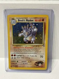 Pokemon Brock's Rhydon Gym Heroes 2/132 Holo Rare MP FREE SHIPPING - Image 1