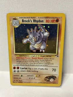 Pokemon Brock's Rhydon Gym Heroes 2/132 Holo Rare MP FREE SHIPPING - Image 2