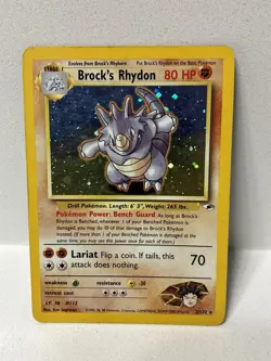 Pokemon Brock's Rhydon Gym Heroes 2/132 Holo Rare MP FREE SHIPPING - Image 3