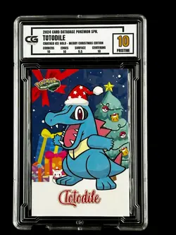 2024 Pokemon CG 10 Pristine TOTODILE Christmas Data TCG XMAS Holiday CGC PSA 2 - Image 1