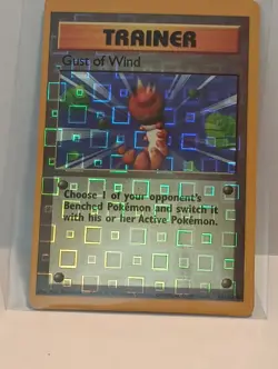 Gust Of Wind Rare Vintage Pokemon Square Prism Sticker Card Unlicensed - Image 1