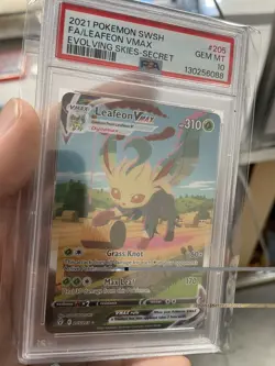Pokemon Leafeon VMAX Evolving Skies Secret Rare Full Alt Art #205 PSA 10 TCG - Image 1