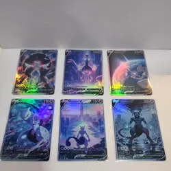 Lot of 6 Custom holo Mewtwo V Pokemon Trading Card sleeved & top loaded custom - Image 1