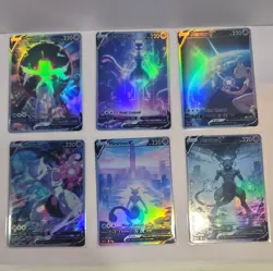 Lot of 6 Custom holo Mewtwo V Pokemon Trading Card sleeved & top loaded custom - Image 2