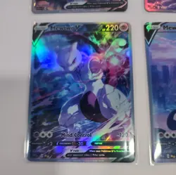 Lot of 6 Custom holo Mewtwo V Pokemon Trading Card sleeved & top loaded custom - Image 3