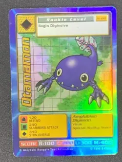 Digimon Otamamon ST-24S Holo Foil Bandai Digimon Card 1999 English VintageRare - Image 1