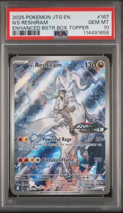 Pokemon TCG N's Reshiram STAMPED Illustration Rare Promo Card 167/159 PSA 10 GEM - Image 1