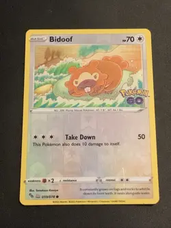 Pokemon Card TCG Pokemon GO 059/078 Bidoof (Peelable Ditto) Lightly Played - Image 2