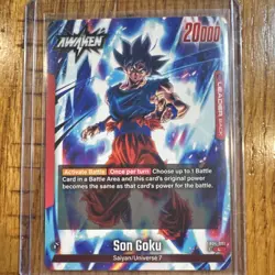 Bandai Dragon Ball Super FB04 SB02 Holo 3 Leader Cards Son Goku Trunks - Image 1
