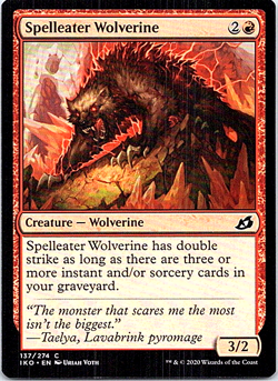 Spelleater Wolverine Magic The Gathering Ikoria Lair Of Behemoths Light Play - Image 1