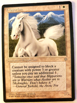 MTG Magic The Gathering Card Hipparion Summon Hipparion White Ice Age 1995 - Image 1