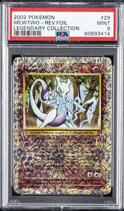 2002 POKEMON LEGENDARY COLLECTION #29 MEWTWO-REVERSE FOIL PSA 9 - Image 1