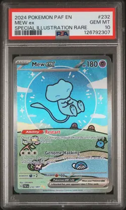 2024 POKEMON PAF EN-PALDEAN FATES SPECIAL ILLUSTRATION RARE #232 MEW EX PSA 10 - Image 1