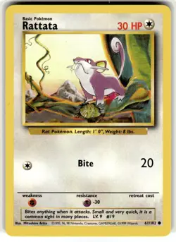 Pokemon Base Set WOTC common - Rattata 61/102 - Near Mint - Image 1