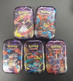 Pokemon TCG Mega Evolution Mini Tin Display 10 Tins Sealed 2 Conplete Sets - Image 2