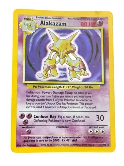 Pokemon TCG Alakazam 1/102 Base Set Holo Rare 1999 Wizards WOTC VGC - Image 1
