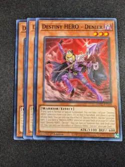 Yugioh - 3x Destiny HERO - Denier MP22-EN199 1st Common NM - Image 1