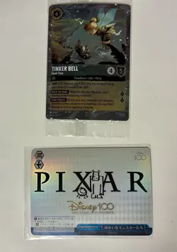 Lorcana Tinker Bell SEALED Promo + Pixar D100 Foil 099HND - Image 1