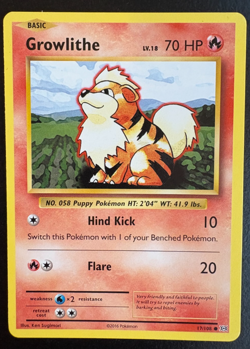 17/108 Growlithe Common Pokemon Trading Card Game XY-12 Evolutions LP - Image 1