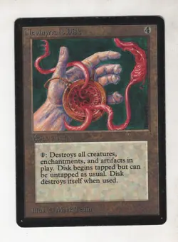 NEVINYRRALS DISK BETA RARE MAGIC THE GATHERING MTG VINTAGE TCG CARD MARK TEDIN - Image 1