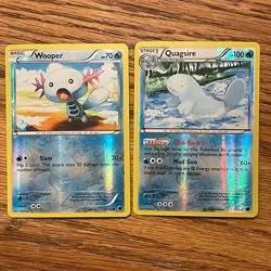 Wooper 21 & Quagsire 22 2013 BW Plasma Freeze Reverse Holo Pokemon 2 Cards - Image 1