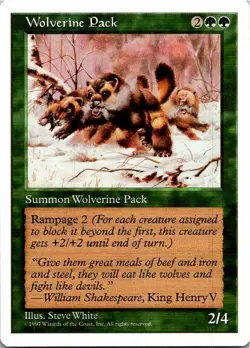 Wolverine Pack Magic The Gathering 5th Card Light Play - Image 1