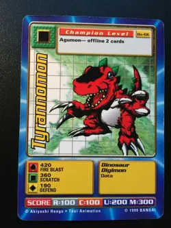 Tyrannomon- BO 66 -Digimon Card- 1999 -LP- - Image 1