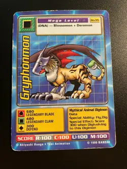 Gryphonmon- Bo-95 -Digimon Card- 1999 -MP- - Image 1