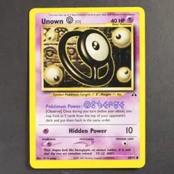 Unown 69/75 Neo Discovery Pokemon TCG Common/Uncommon VG Condition 2001 - Image 1