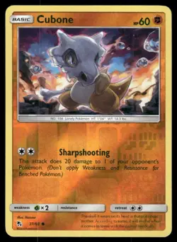Cubone 2019 Hidden Fates Reverse Holo Pokemon Card 37/68 (NM) - Image 1