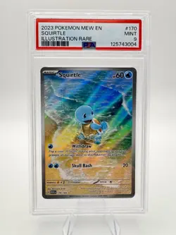 Pokemon Squirtle 170/165 Scarlet & Violet 151 Illustration Rare PSA Mint 9 - Image 1