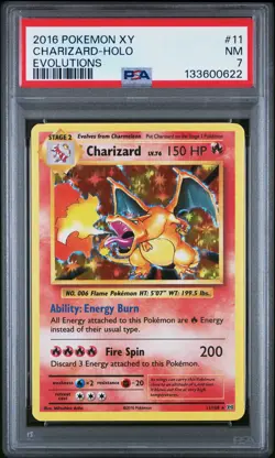 2016 POKEMON XY EVOLUTIONS #11 CHARIZARD-HOLO PSA 7 - Image 1