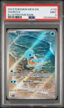 2023 POKEMON MEW EN-151 ILLUSTRATION RARE #170 SQUIRTLE PSA 9 - Image 1