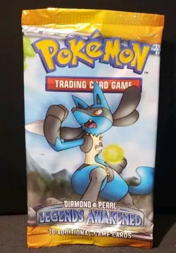 *EMPTY* POKEMON DIAMOND & PEARL LEGENDS AWAKENED BOOSTER PACK LUCARIO ARTWORK - Image 1
