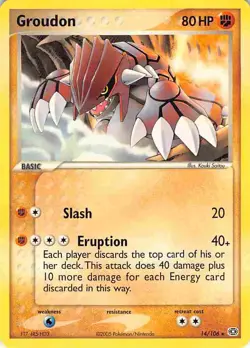 Groudon 14/106 Rare Emerald Pokemon NM - Image 1