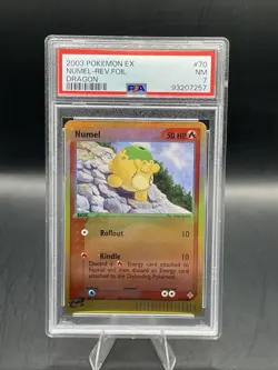 PSA 7 Numel 69/97 Reverse Holo Common EX Dragon Pokemon TCG - Image 1