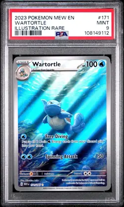 2023 Pokemon SV 151 MEW EN Wartortle Full Art #171/165 PSA 9 - Image 1
