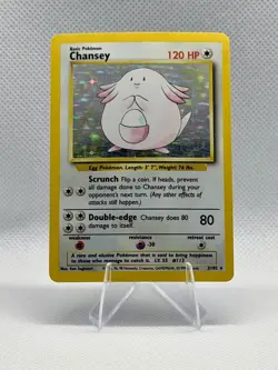 Pokemon TCG Chansey Base Set Foil 3/102 Holo Unlimited Holo Rare Wotc Vintage - Image 1