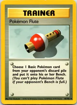 Pokemon Flute Uncommon Base Set Normal 086/102 HP - Image 1