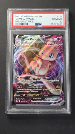 PSA 10 Mew Vmax 114/264 Fusion Strike Ultra Rare Pokemon 2021 - Image 1