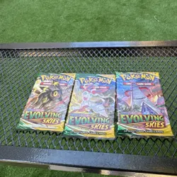 Pokemon TCG Sword & Shield Evolving Skies Booster Packs 3x Umbreon Sylveon - Image 1