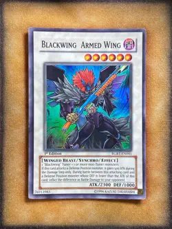 Yugioh Blackwing Armed Wing RGBT-EN041 Super Rare 1st Ed MP - Image 1