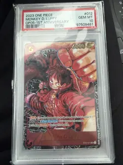 One Piece OP05 Monkey D. Luffy 1st Anniversary ST01-012 PSA 10 Gem Mint - Image 1