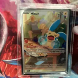 Pokemon TCG Minun Card 194/182 Paradox Rift IR Holo NM Condition - Image 2