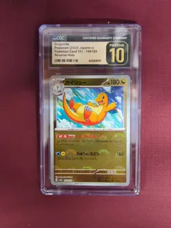 Pokemon Japanese Dragonite #149 Reverse Holo 151 Pristine CGC 10 Graded Card - Image 1